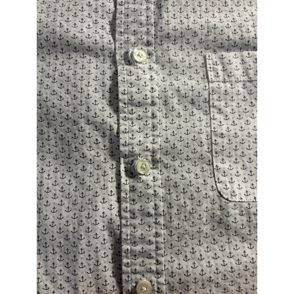 Brooks Brothers Regent Fit Button Down Featuring Micro Print Anchors Size Large